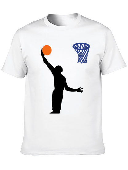 Basketball Silhouette Graphic Print Tee - Black