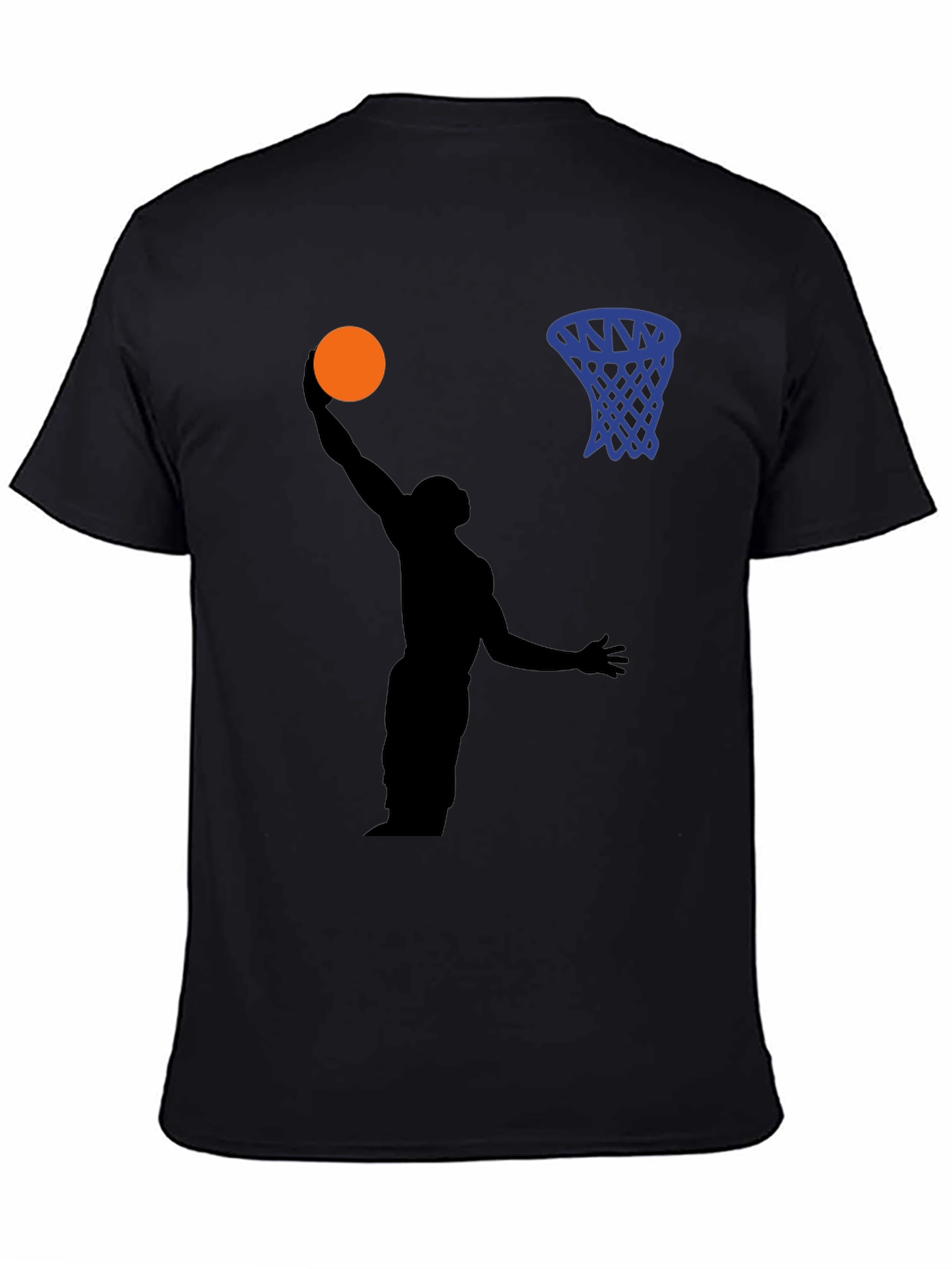 Basketball Silhouette Graphic Print Tee - Black