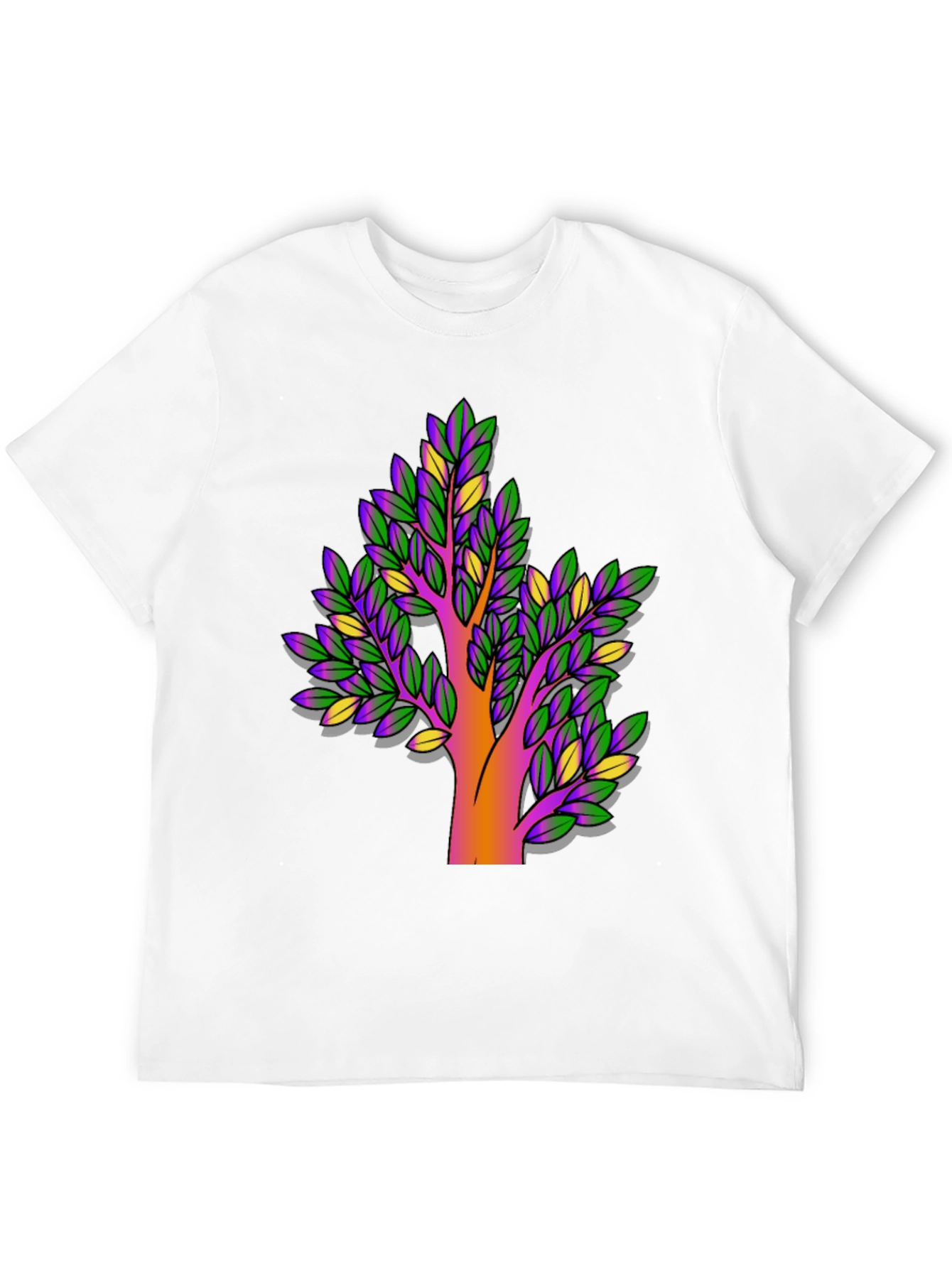 Vibrant Tree Graphic Black T-Shirt