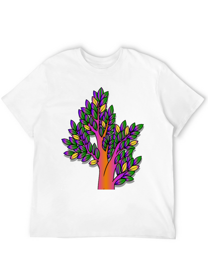 Vibrant Tree Graphic Black T-Shirt