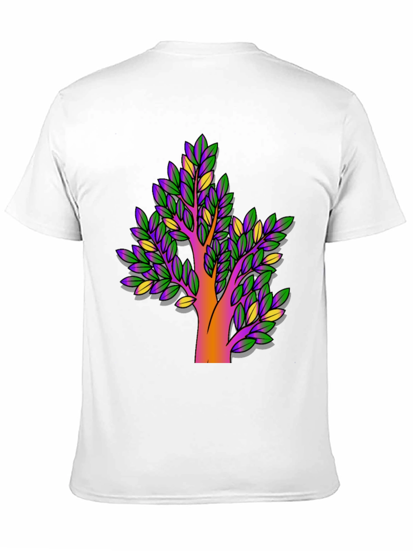 Vibrant Tree Graphic Black T-Shirt