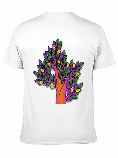 Vibrant Tree Graphic Black T-Shirt