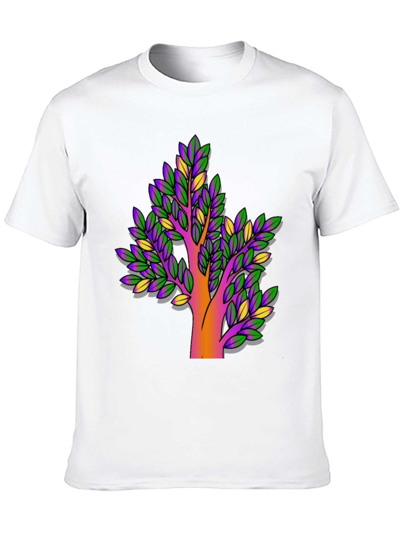 Vibrant Tree Graphic Black T-Shirt