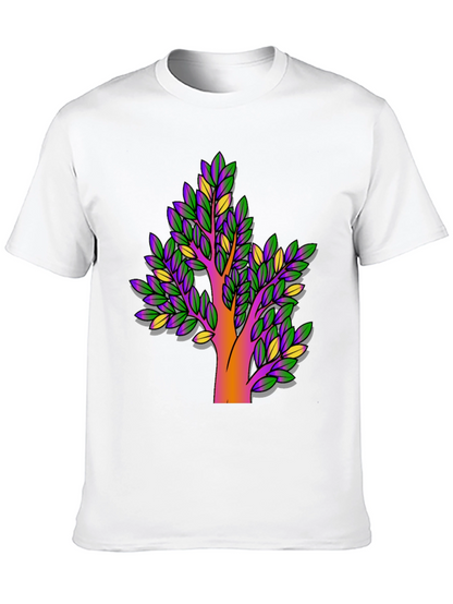 Vibrant Tree Graphic Black T-Shirt