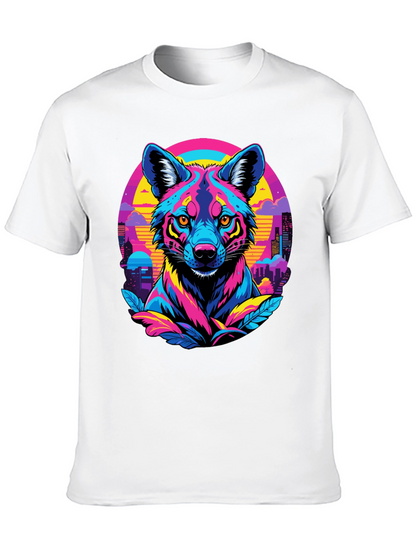 Vibrant Cyberpunk Wolf T-Shirt