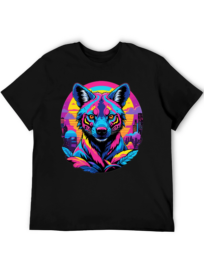Vibrant Cyberpunk Wolf T-Shirt