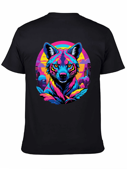 Vibrant Cyberpunk Wolf T-Shirt