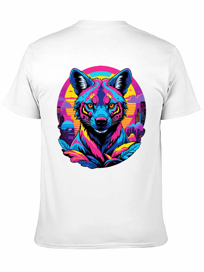 Vibrant Cyberpunk Wolf T-Shirt