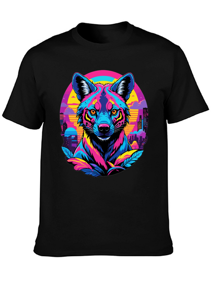 Vibrant Cyberpunk Wolf T-Shirt