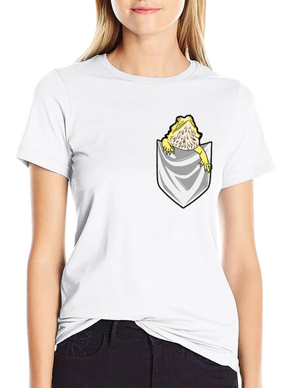 Bearded Dragon Pocket T-Shirt - Unique Pet Lover Tee