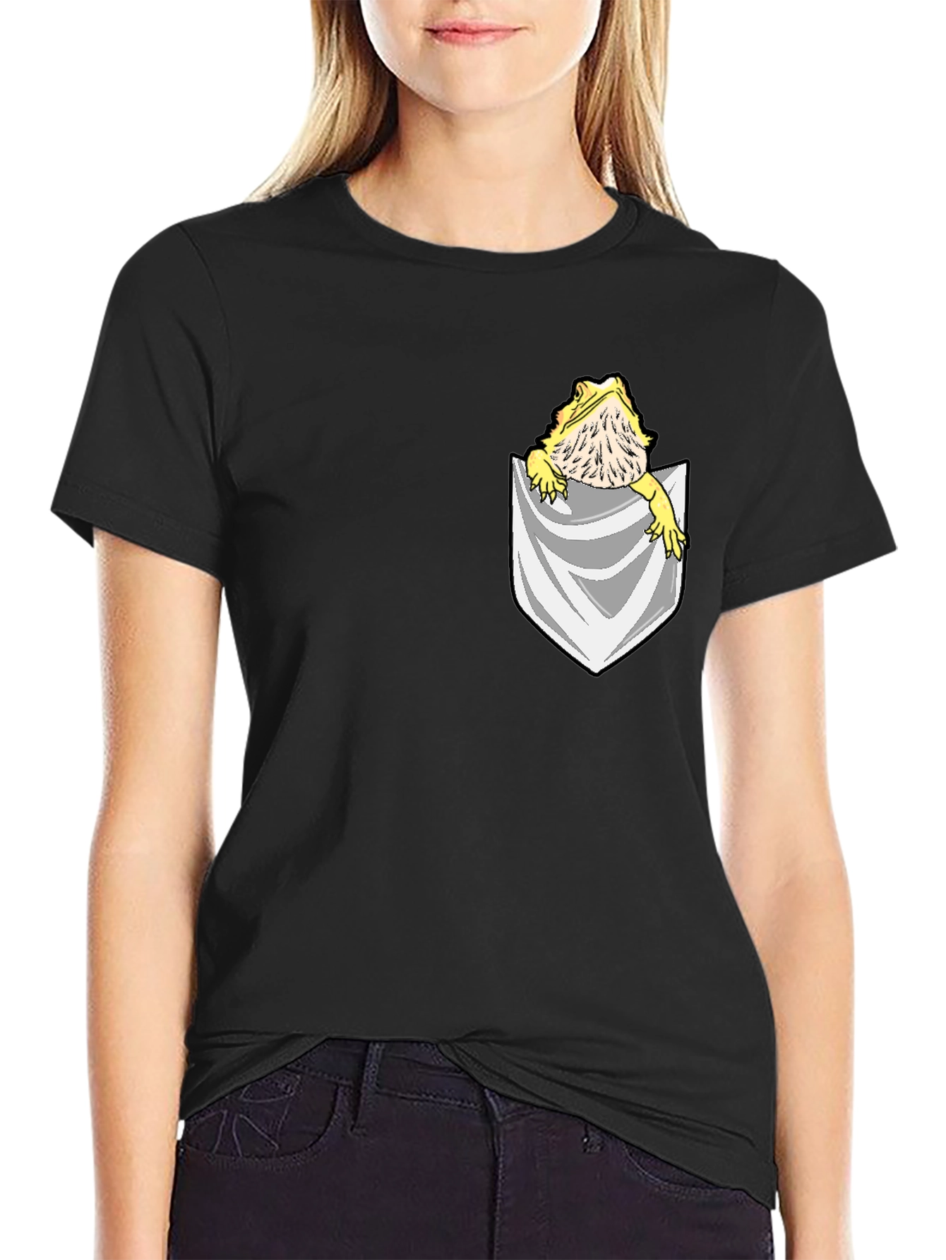 Bearded Dragon Pocket T-Shirt - Unique Pet Lover Tee