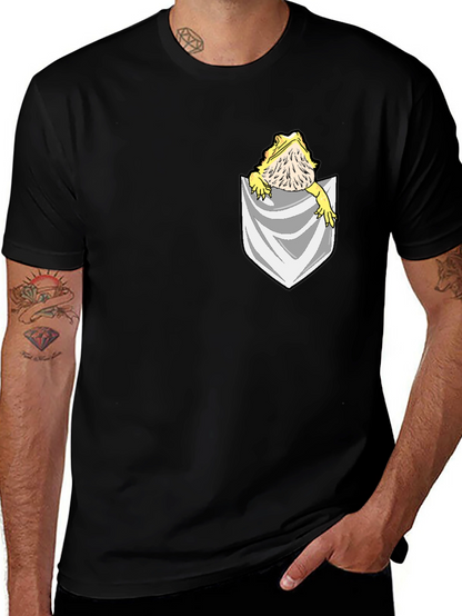 Bearded Dragon Pocket T-Shirt - Unique Pet Lover Tee