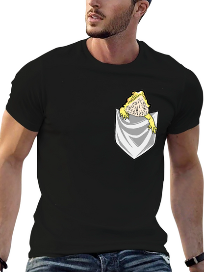 Bearded Dragon Pocket T-Shirt - Unique Pet Lover Tee