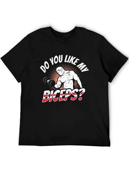 Do You Like My Biceps? Black Graphic T-Shirt