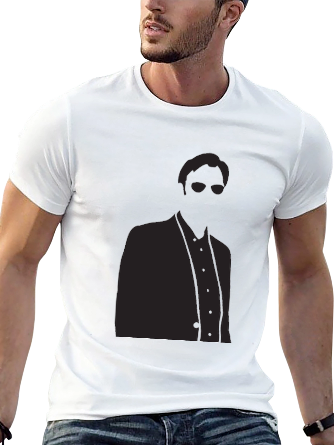 Sleek Silhouette Graphic T-Shirt - Modern Mystery