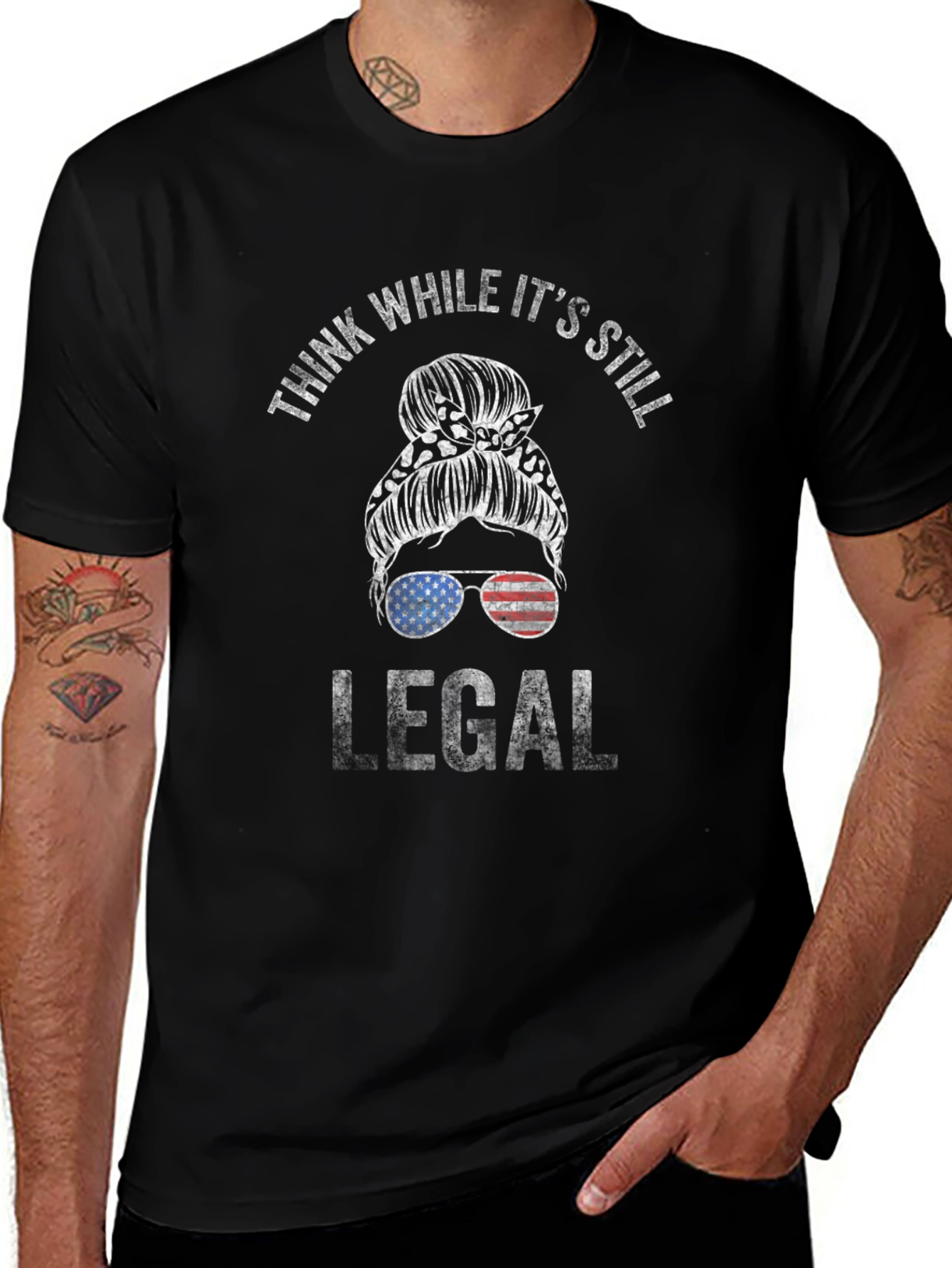 Think While Its Still Legal Messy Bun T-Shirt