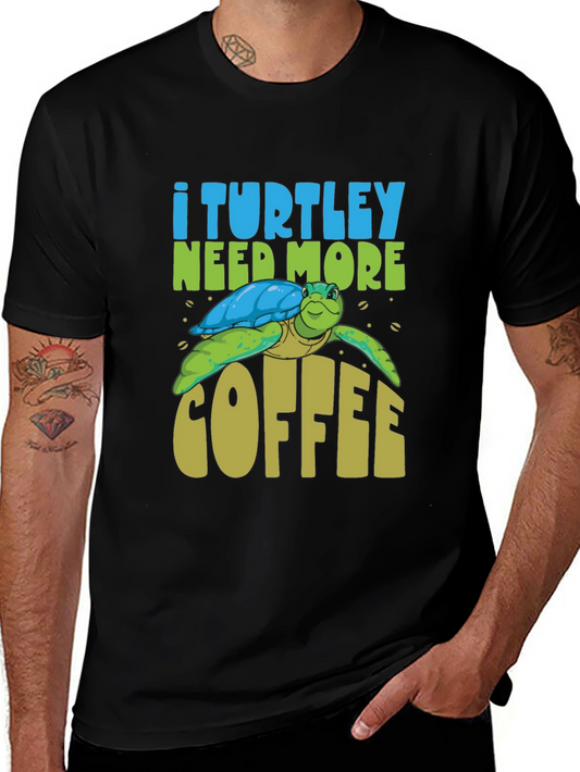 I Turtley Need More Coffee Black T-Shirt - Unisex