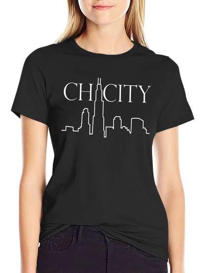 CHI City Skyline Black Graphic Tee