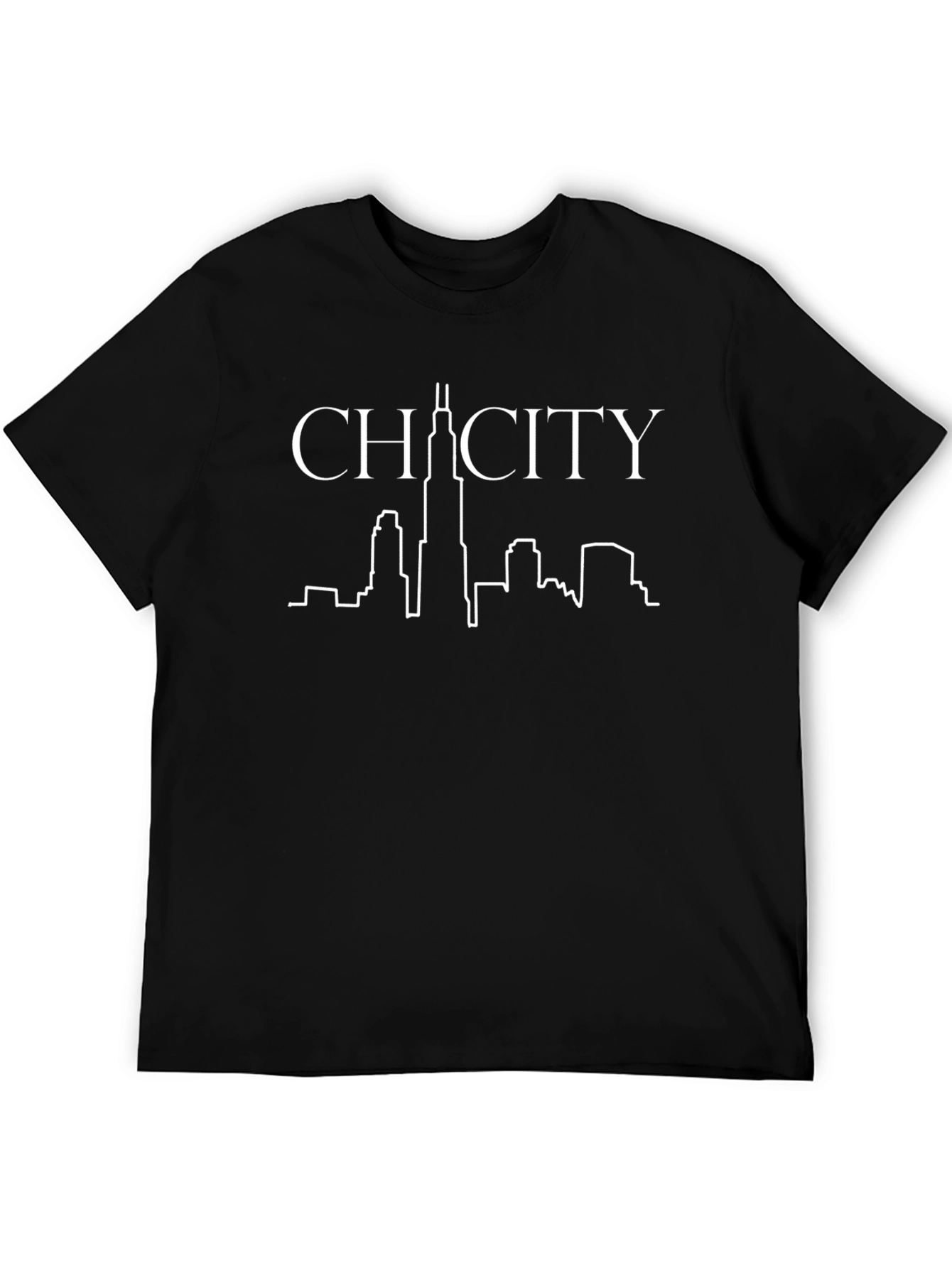 CHI City Skyline Black Graphic Tee