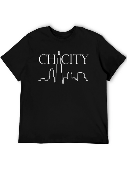 CHI City Skyline Black Graphic Tee