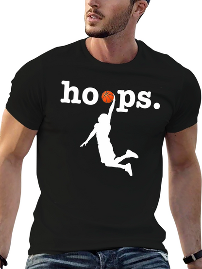 Hoops Graphic T-Shirt - Black Basketball Tee