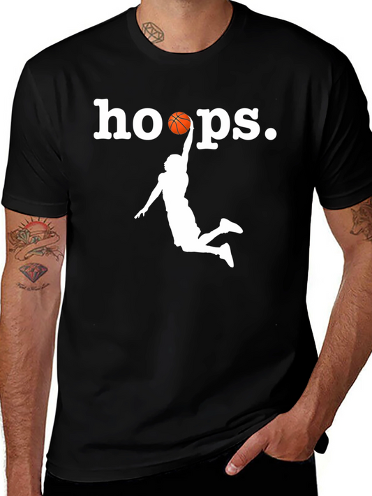 Hoops Graphic T-Shirt - Black Basketball Tee