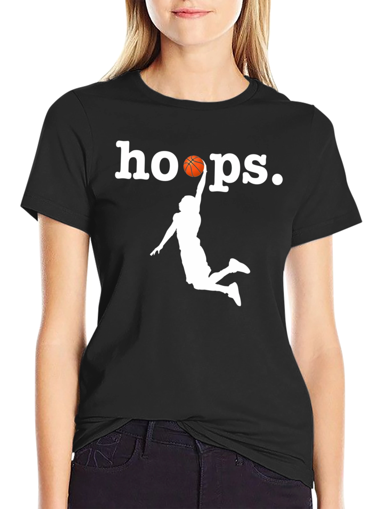 Hoops Graphic T-Shirt - Black Basketball Tee