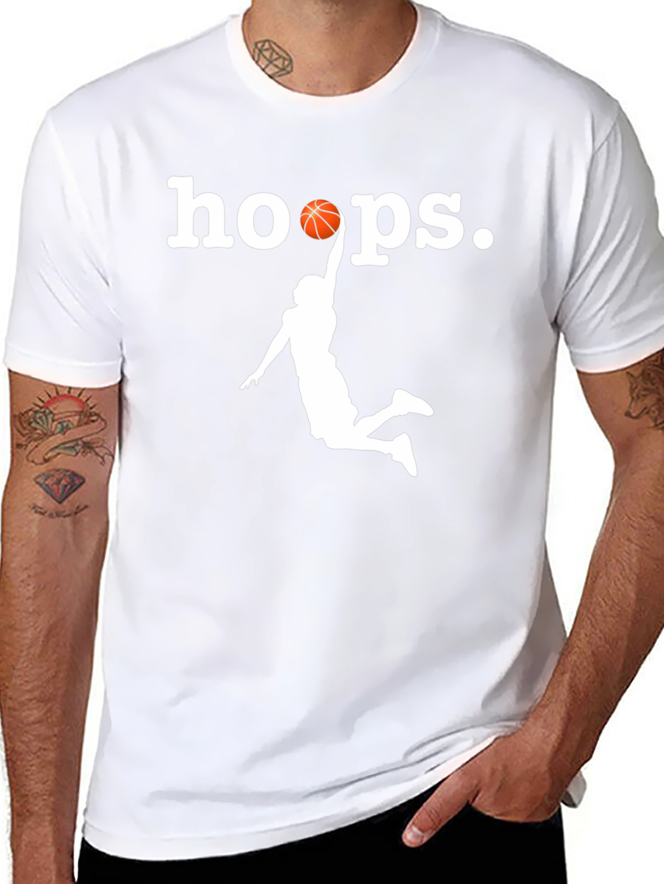 Hoops Graphic T-Shirt - Black Basketball Tee