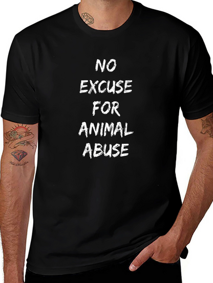 No Excuse for Animal Abuse Black T-Shirt