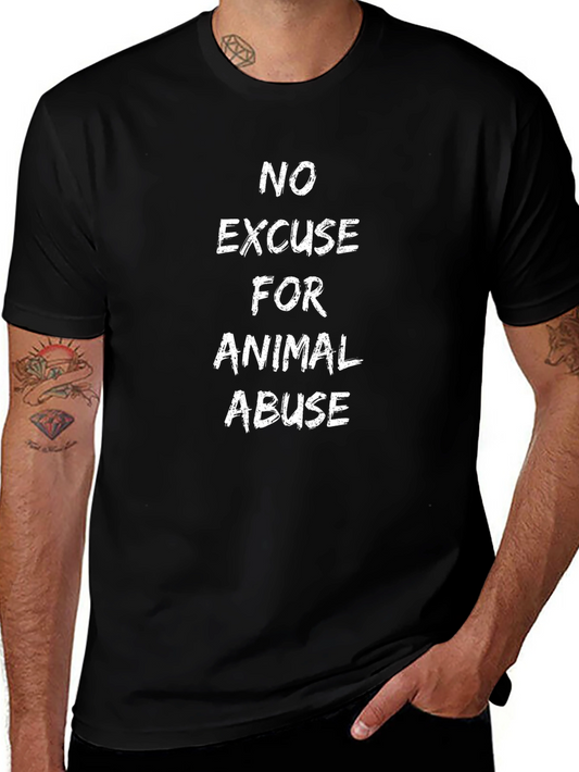 No Excuse for Animal Abuse Black T-Shirt