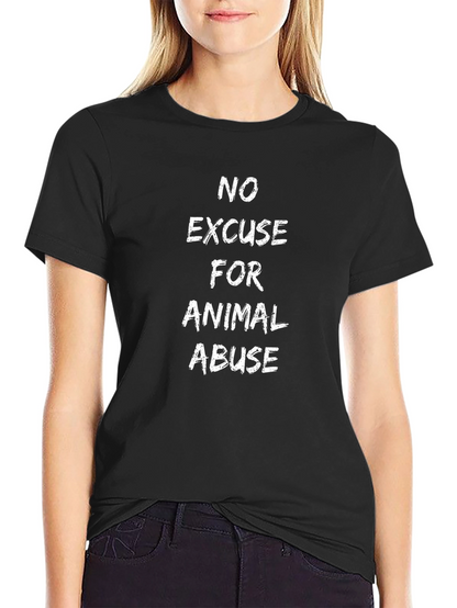 No Excuse for Animal Abuse Black T-Shirt