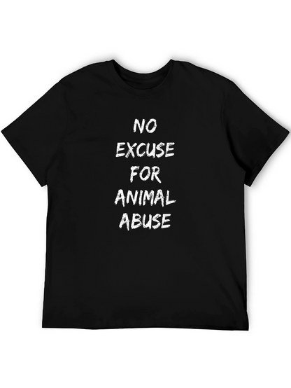 No Excuse for Animal Abuse Black T-Shirt