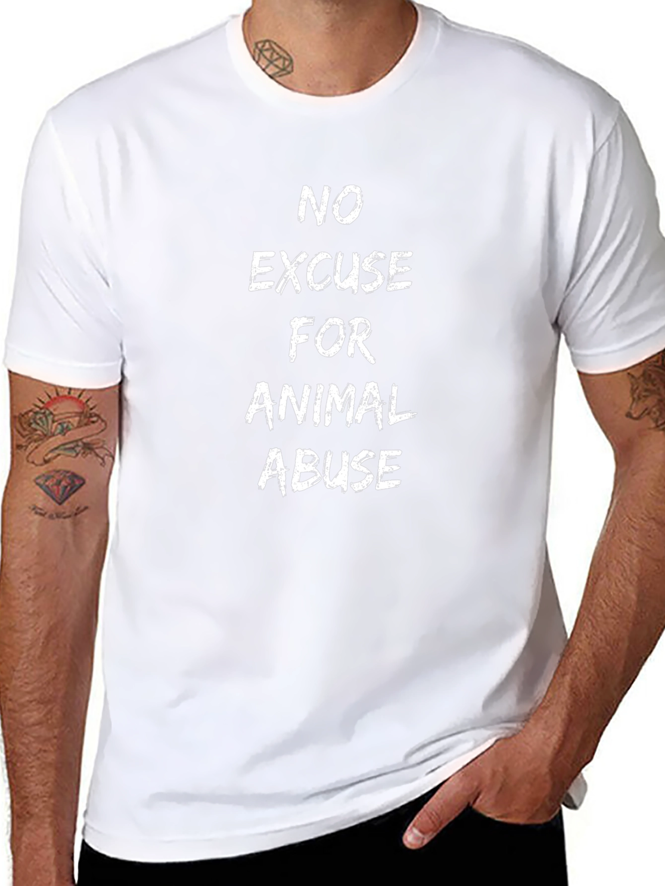 No Excuse for Animal Abuse Black T-Shirt