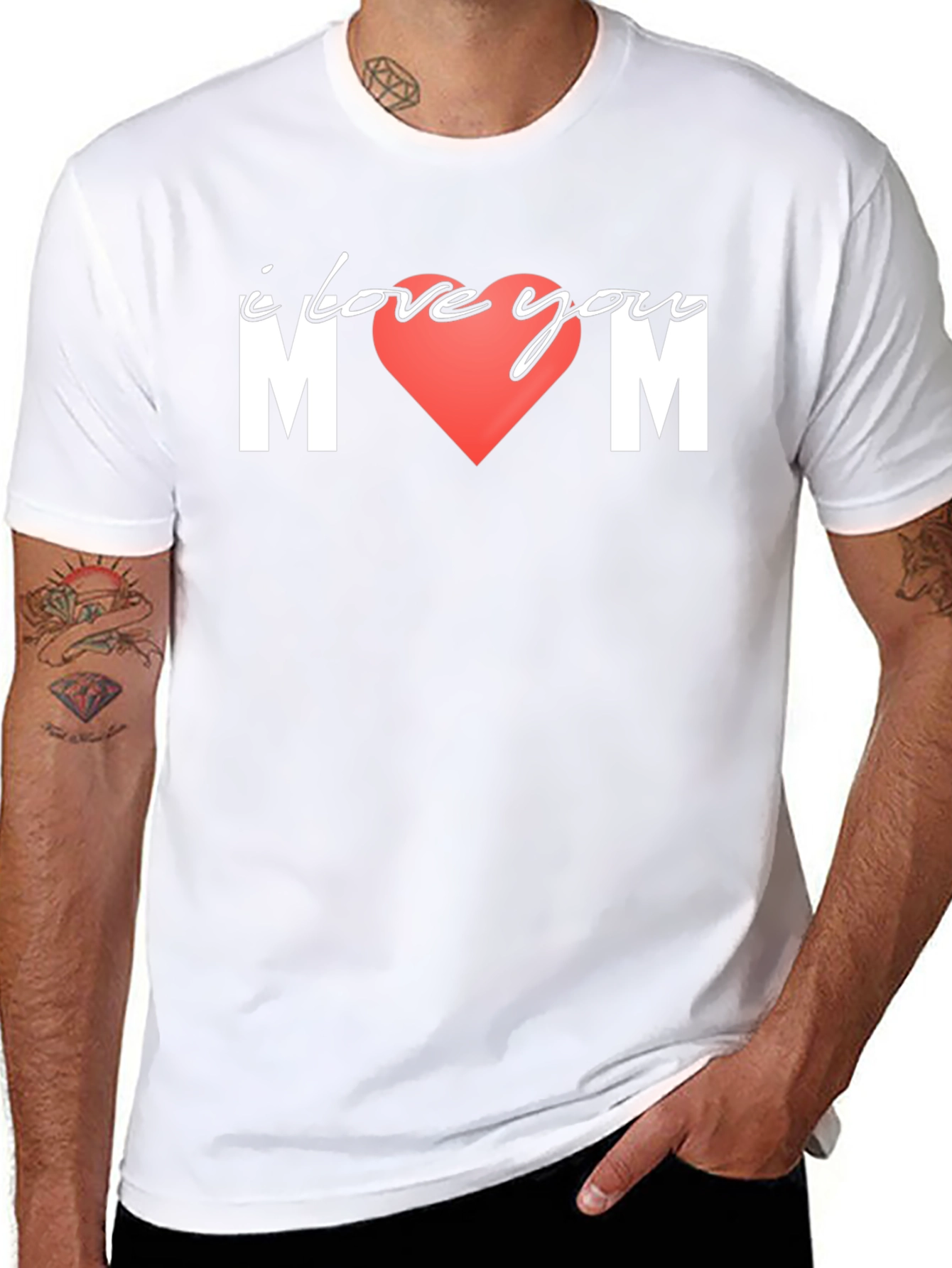 I Love You Mom T-Shirt Black Cotton Tee