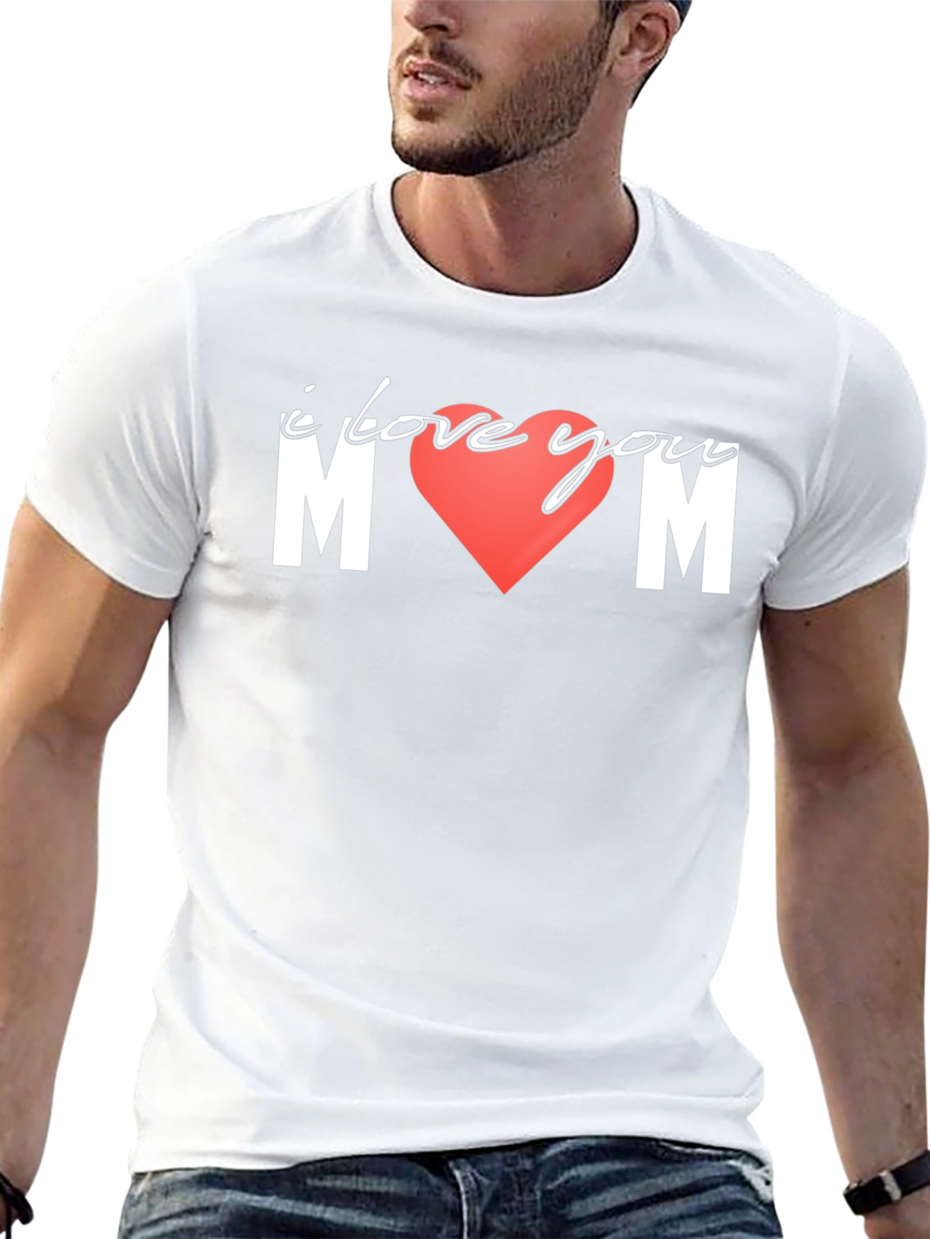 I Love You Mom T-Shirt Black Cotton Tee