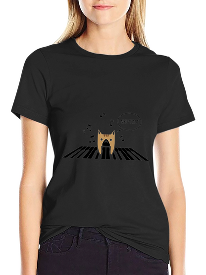 Meowzart T-Shirt - Cat Playing Piano
