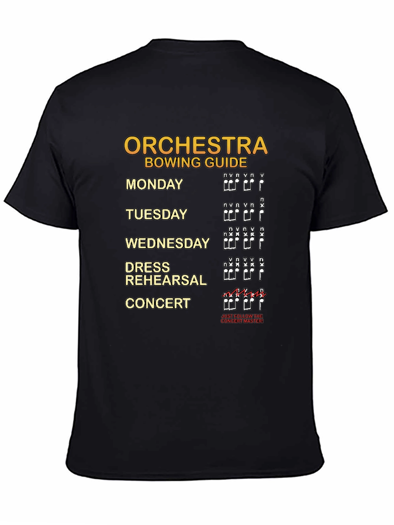 Orchestra Bowing Guide Musician T-Shirt