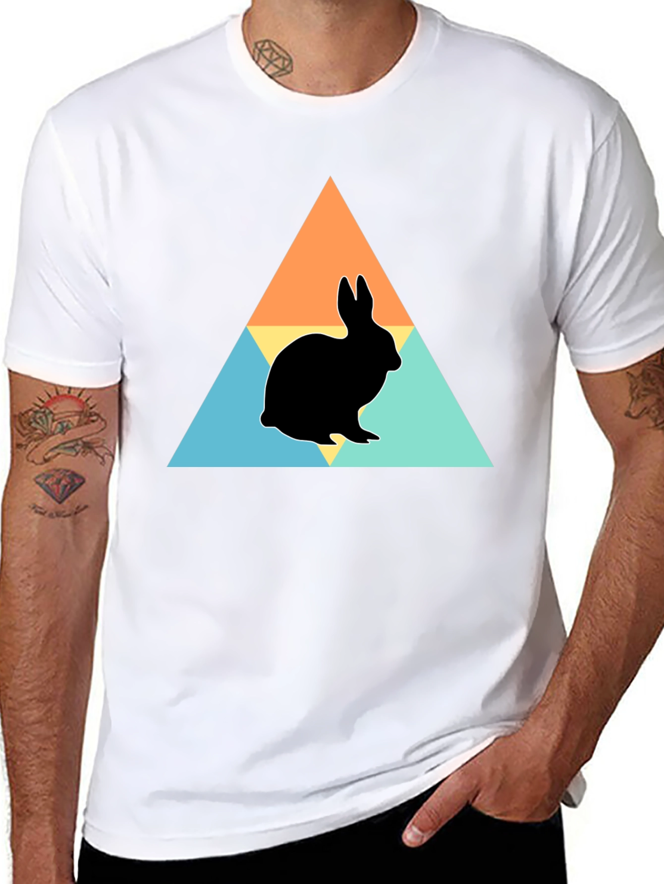 Rabbit Silhouette Graphic Print Tee