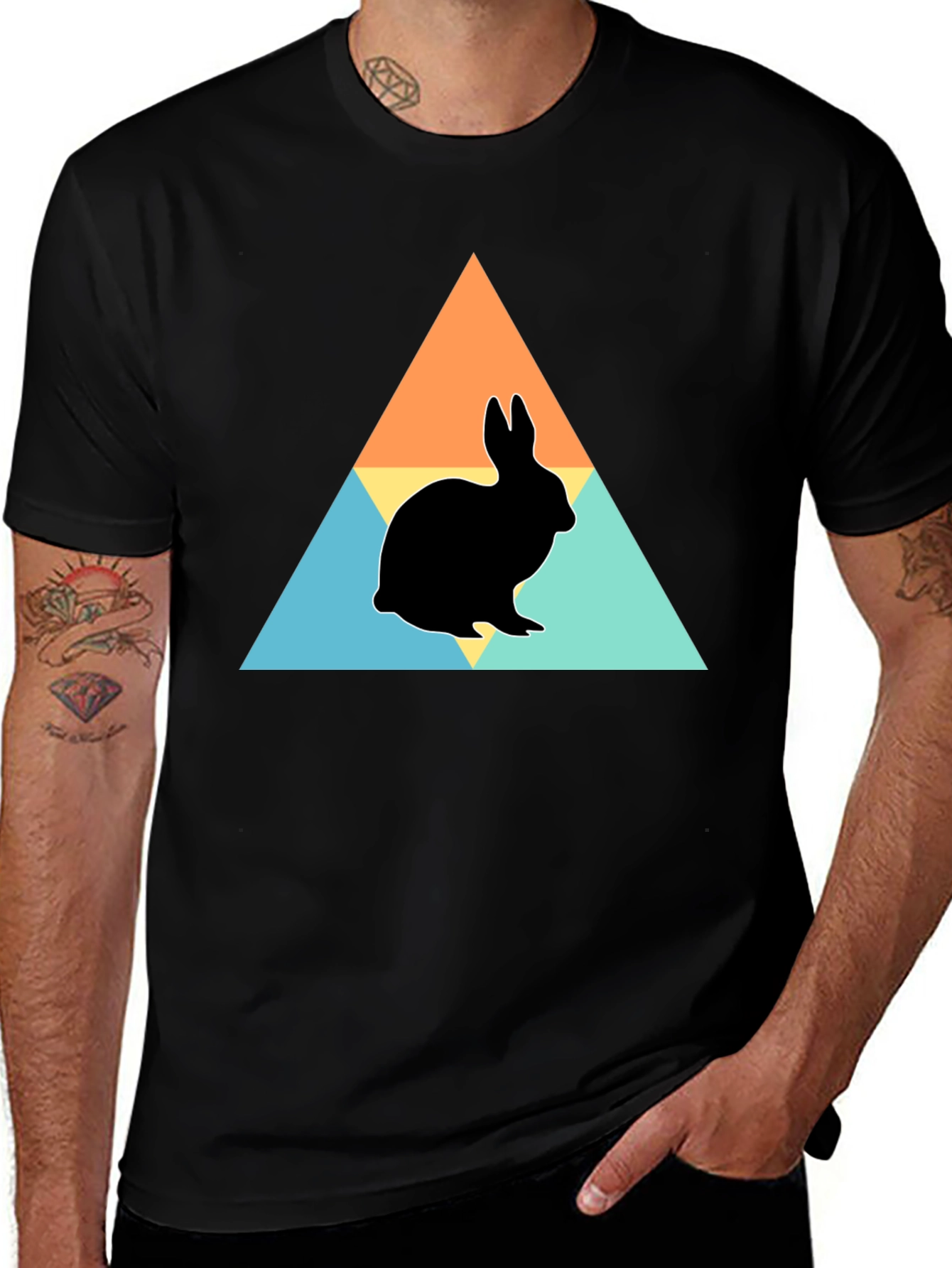 Rabbit Silhouette Graphic Print Tee
