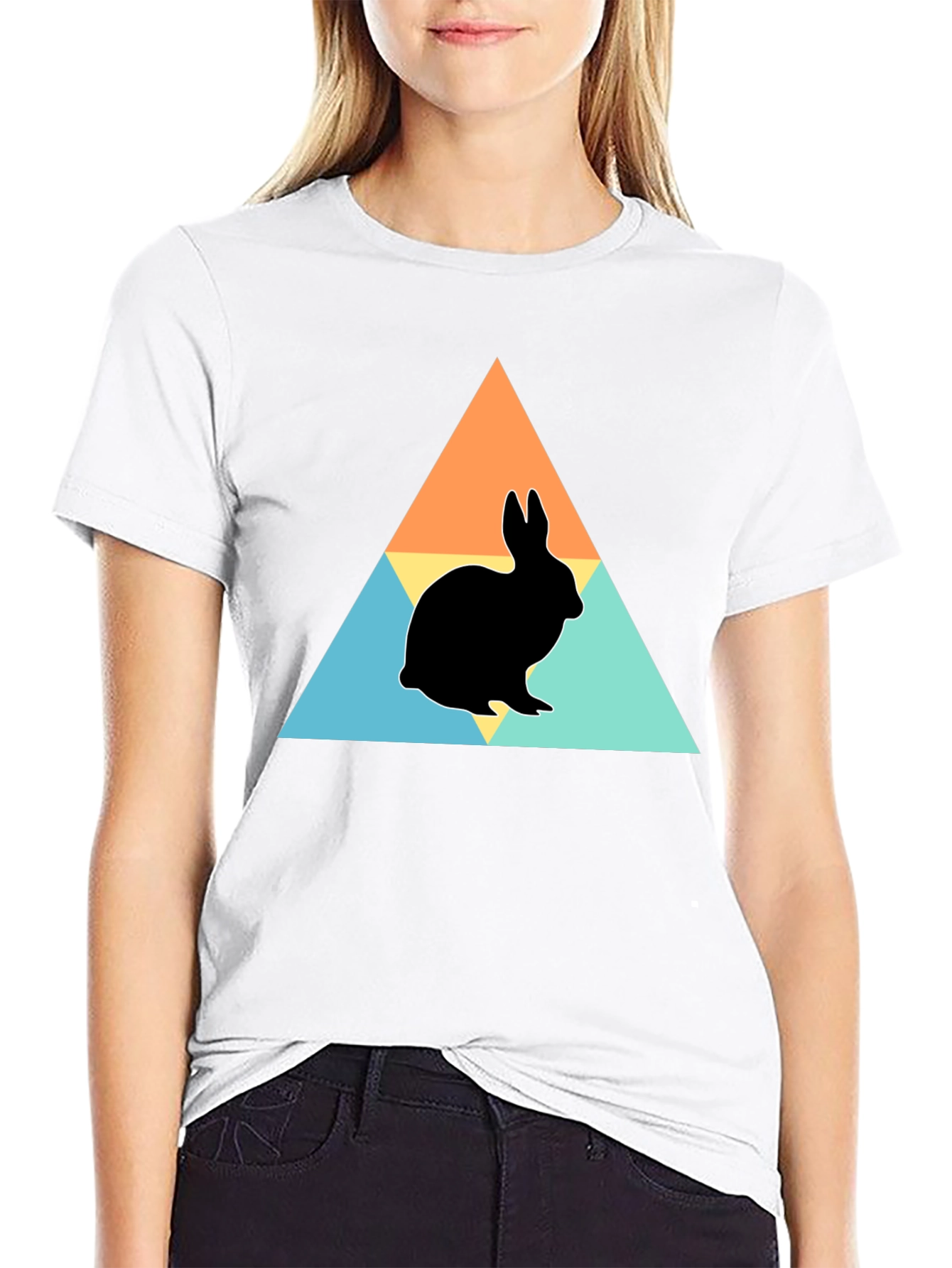 Rabbit Silhouette Graphic Print Tee