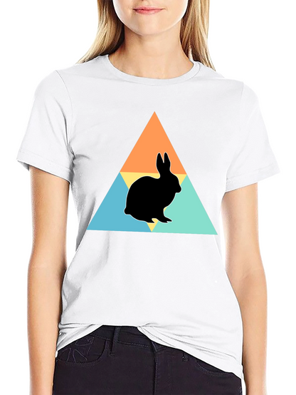 Rabbit Silhouette Graphic Print Tee