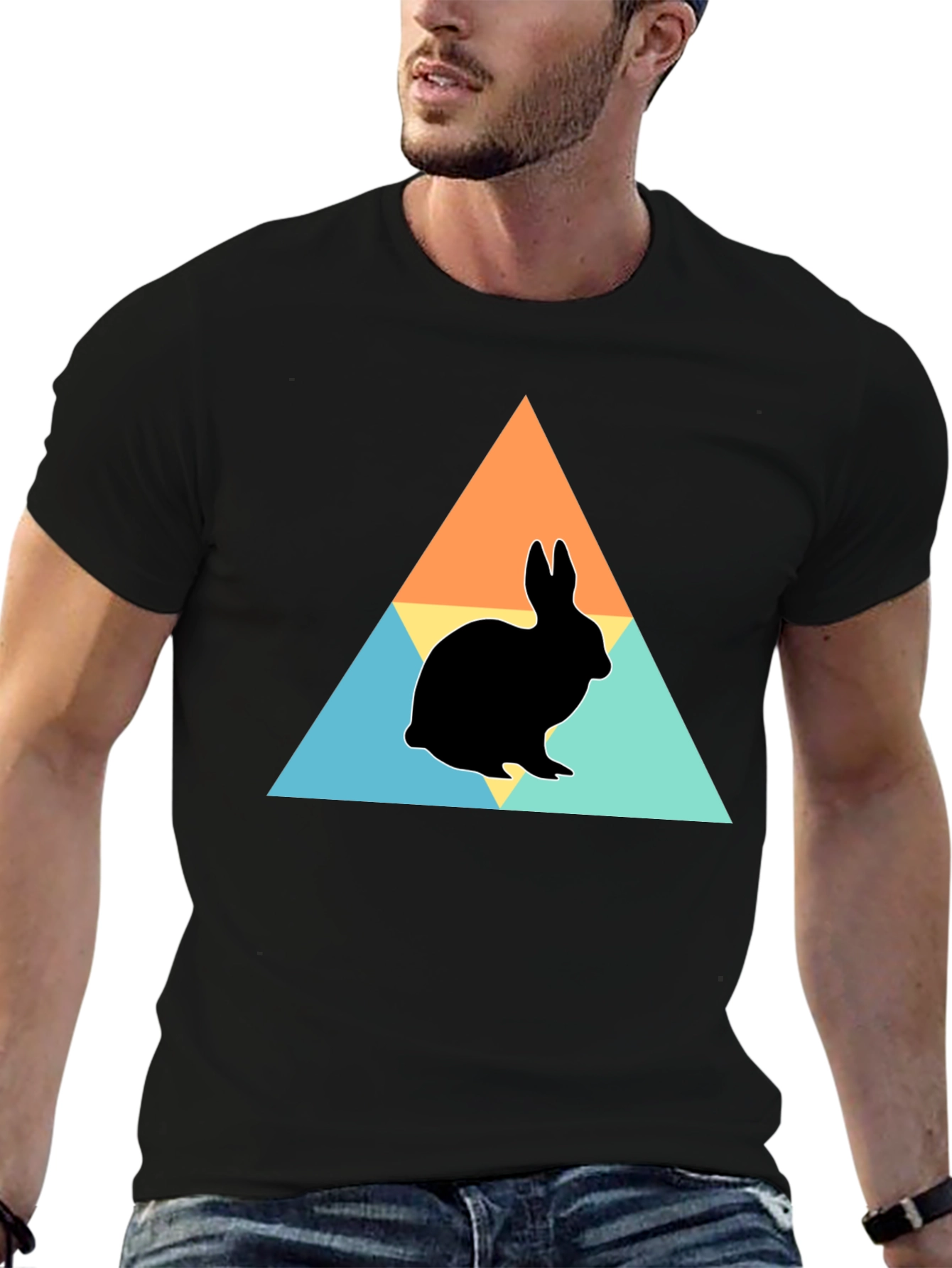 Rabbit Silhouette Graphic Print Tee