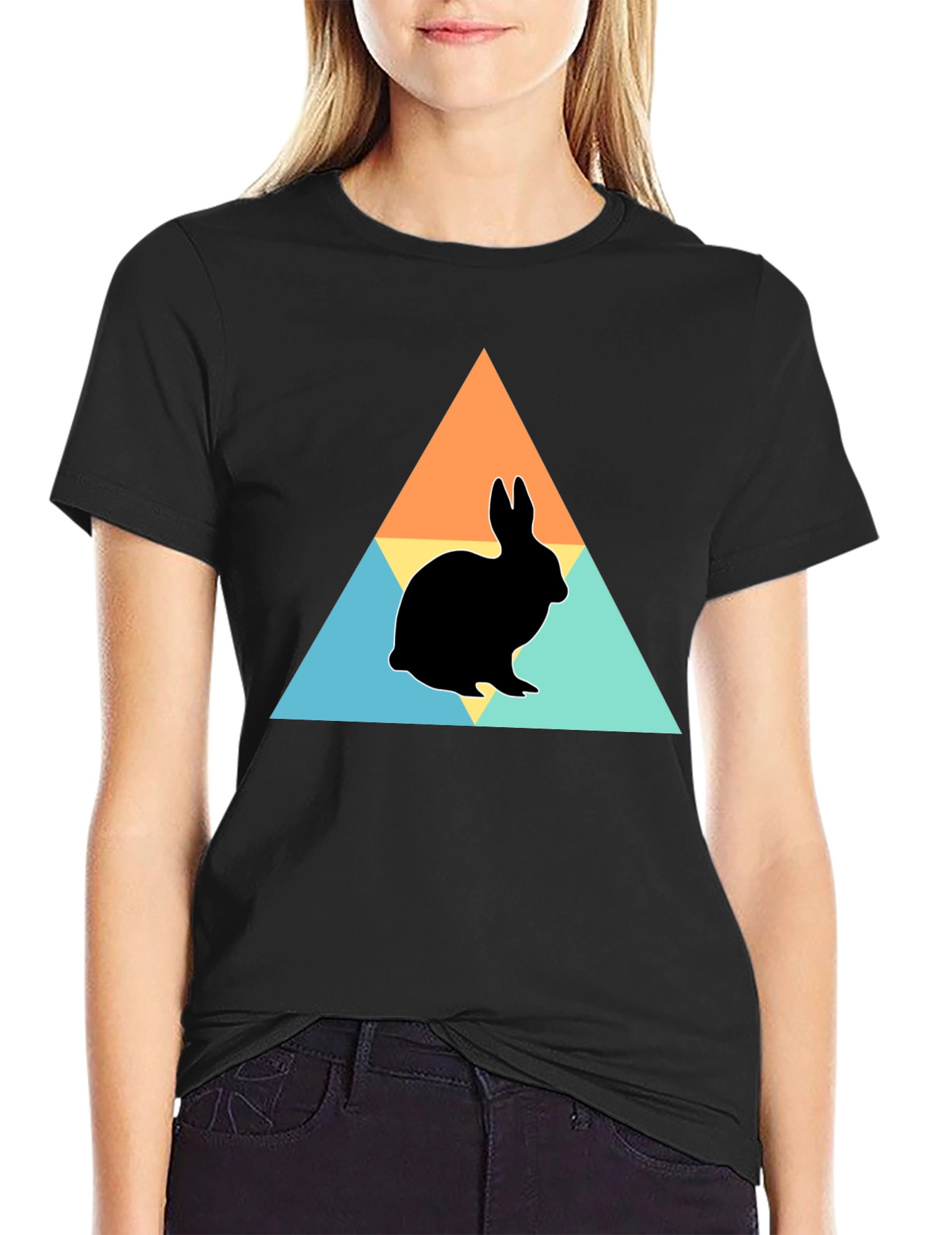 Rabbit Silhouette Graphic Print Tee