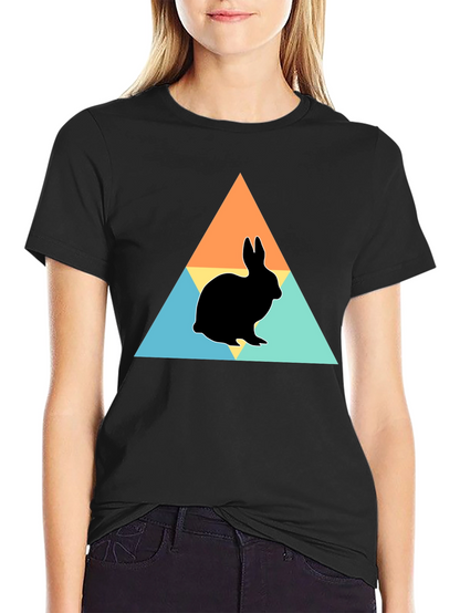 Rabbit Silhouette Graphic Print Tee