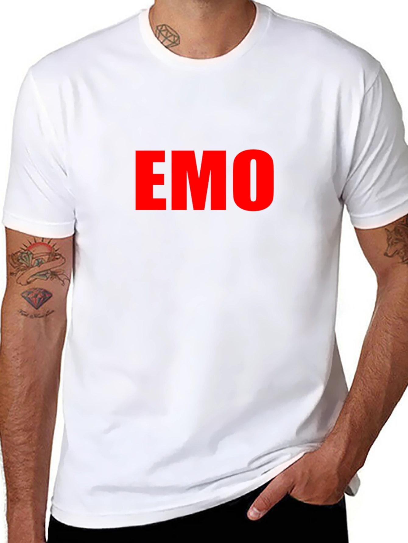 Emo Tee - Red Lettering Black T-Shirt
