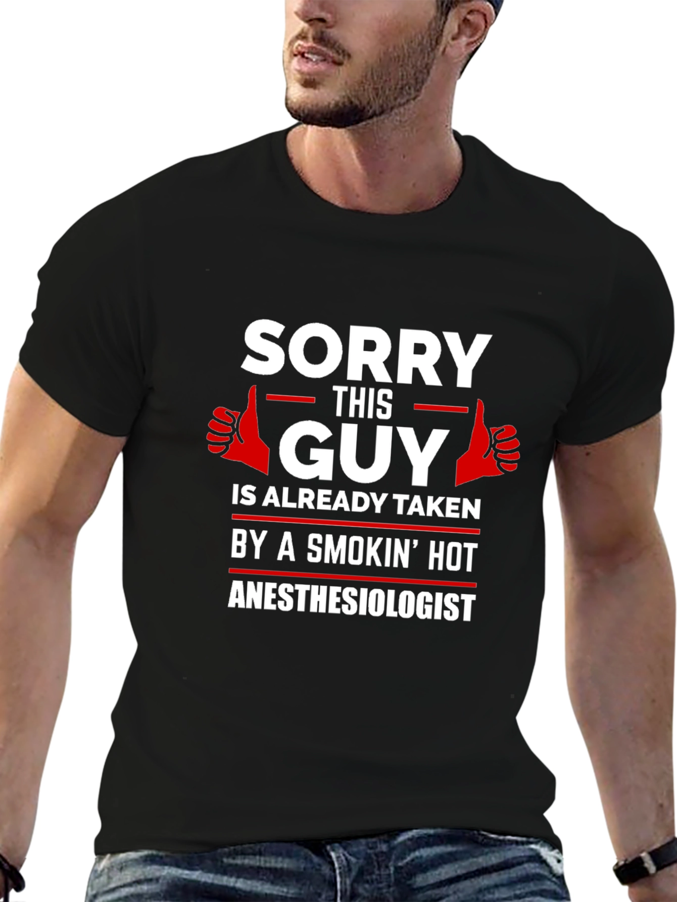 Sorry This Guy Taken Anesthesiologist Black T-Shirt