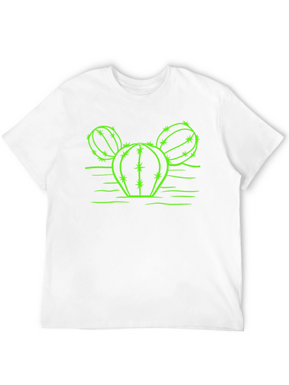 Cactus Graphic T-Shirt - Neon Green Design on Black