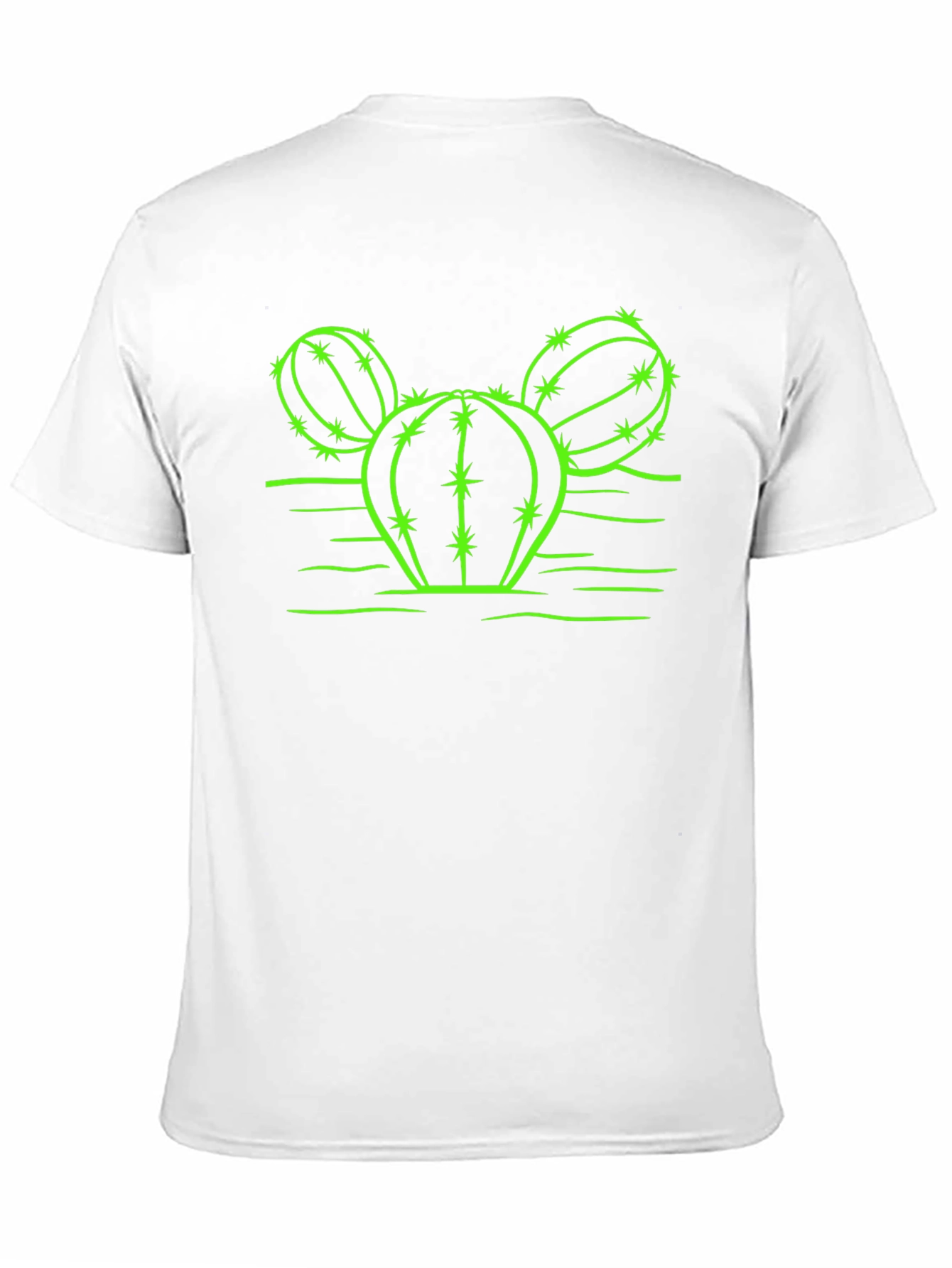 Cactus Graphic T-Shirt - Neon Green Design on Black