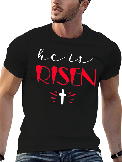 He Is Risen Graphic Tee - Easter Holiday Shirt