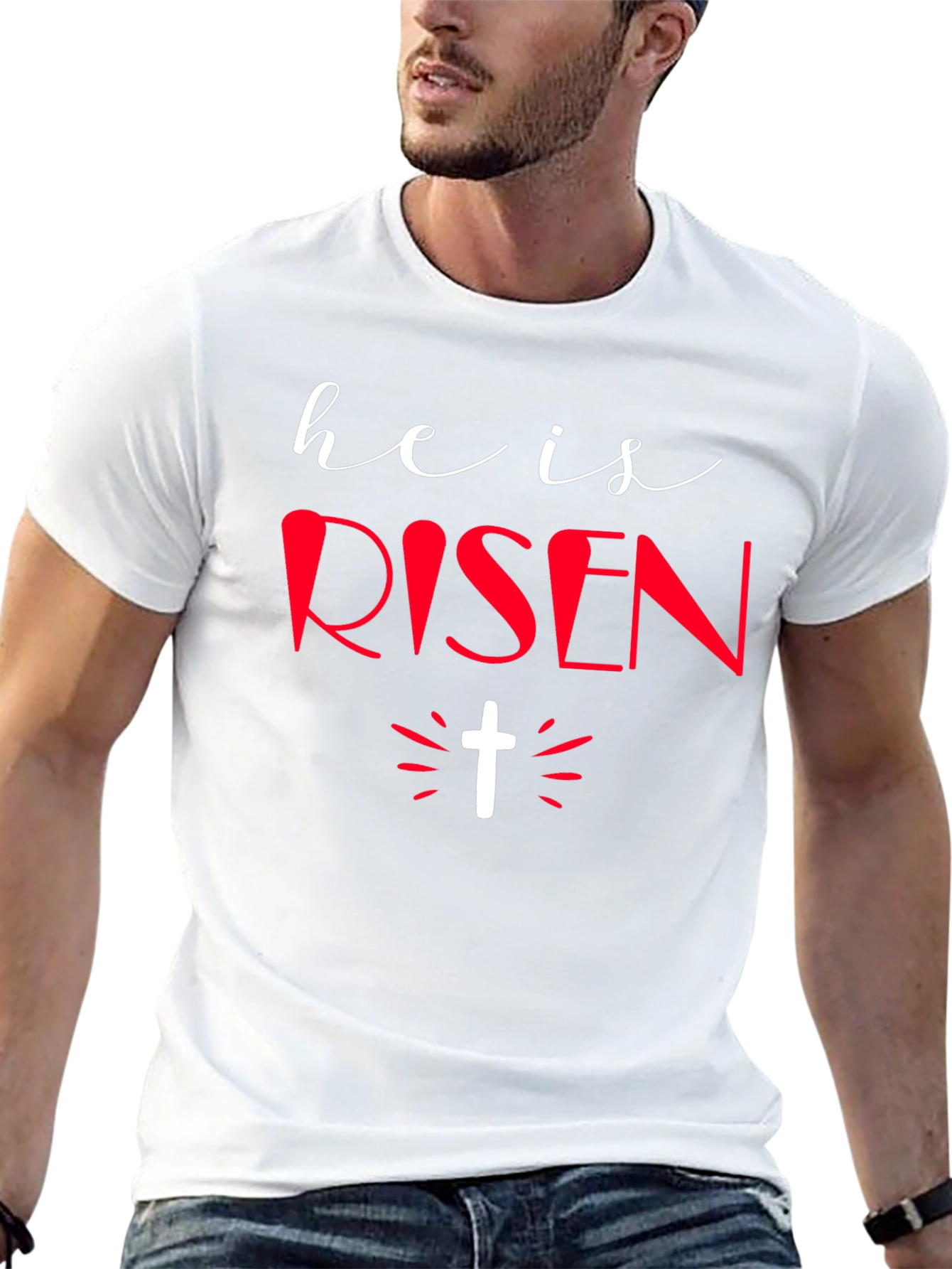 He Is Risen Graphic Tee - Easter Holiday Shirt